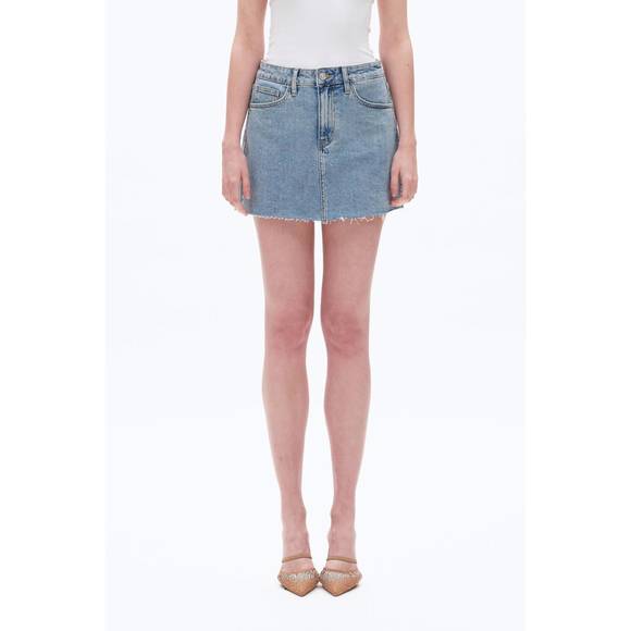 NEW BAYEAS dolly rhinestone denim skirt in blue - Picture 1 of 7